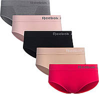 Grey/Pink/Dusty Pink/Black Small Женское нижнее белье Reebok — бесшовные трусы-хипстеры (5 шт.)