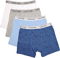 12-14 Blue Grey White Basics Calvin Klein Boys Underwear 4 Pack Boxer Briefs Value Pack