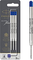 Blue Pack of 3 Ink Refills Сменные стержни для шариковых ручек PARKER QUINKflow, средний наконечник, сини