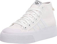 7.5 White/White/White Женские кроссовки Adidas Originals Nizza Platform Mid