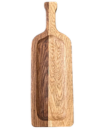 Доска для подачи сыра, винограда для вина с ручкой 37х12х2 см "Бутылка" фигурная с выемкой деревянная из дуба