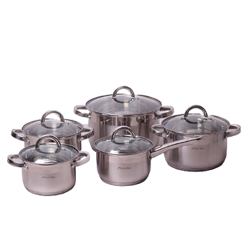 Набір посуду з 5 каструль Kamille KM-5633S з нержавіючої сталі 10 предметів для індукції