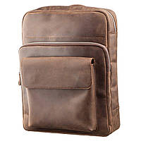 Рюкзак унисекс из матовой натуральной кожи SHVIGEL 11175 коричневый