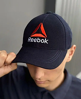 Кепка Reebok темно-синяя качественная брендовая крутая повседневная базовая тканевая спортивная бейсболка КМ