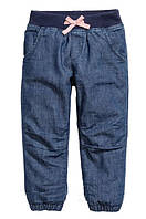 1, Стильные утепленные джинсы с хлопковой подкладкой на манжете H&M Размер 7-8 лет Рост 128 см