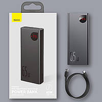 Павербанк Baseus Adaman Metal Digital Display, Power bank Baseus 20000mAh 65W, (PPIMDA-D01), черный цвет