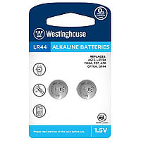 Батарейка для годинника Westinghouse AG13, LR44, 1.5V, таблетка годинникова, блістер 2 шт.