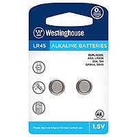 Батарейка для часов Westinghouse AG9, LR45, 1.5V, таблетка часовая, блистер 2 шт.