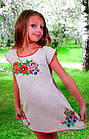 Сукня - туніка Ліза  з квітковим орнаментом вишивка Діана габардин, для дівчинки 4,5,6,7,8,9 років, фото 8