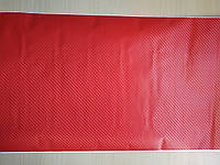 Карбоновая пленка 3D самоклейка с текстурой под карбон 127 см х 30 см Красный