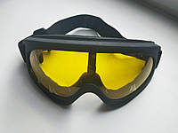 Горнолыжные маски очки лыжные солнцезащитные вело/мото/спортивная с желтыми линзами