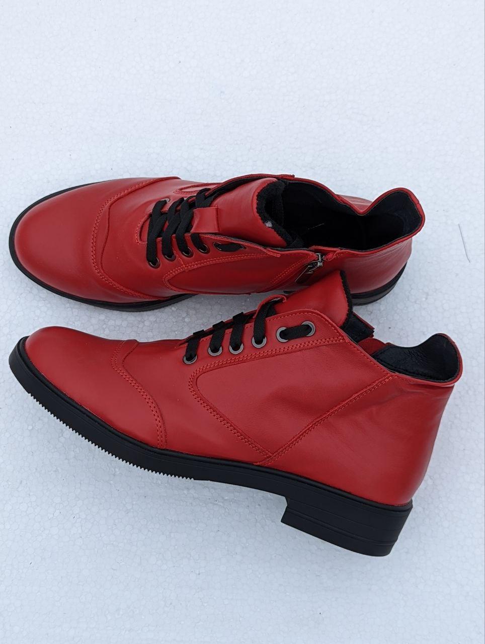 STTOPA деми зима. Висота 11 см. Розміри 36-41. Черевики з натуральної шкіри. 193-3641 Червоні., фото 1