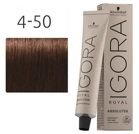 Фарба для сивого волосся Schwarzkopf Igora Absolutes 4-50 Середньо-коричневий золотистий натуральний 60 мл, фото 2