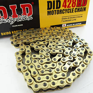 Ланцюг посилений 428Н GOLD 128 ланок приводу колеса із замком DID HD