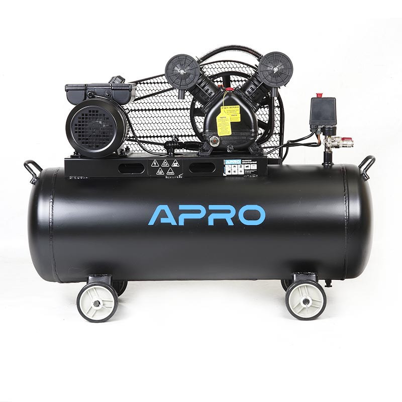 APRO Компресор двоциліндровий пасовий OFBD-100 8 Бар 2.2 кВт 402 л/хв 100 л (2 крана) + Олива 0,5 л, фото 1