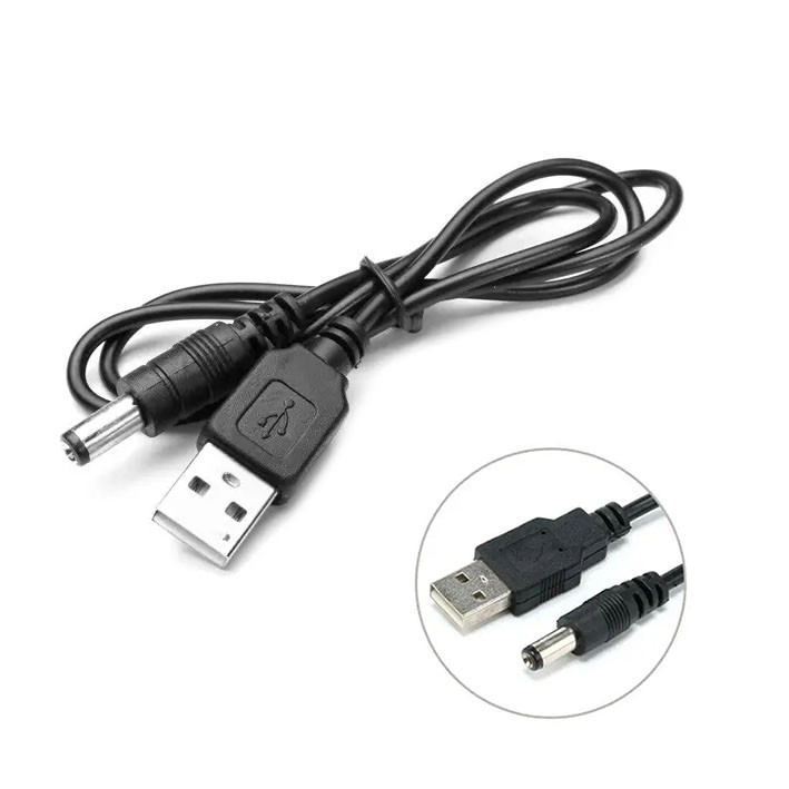 USB-кабель живлення 5 вольтів для живлення Wi-Fi роутера/мотулятора від повербанка Apeyron USB-DC 5.5x2.1 мм 80 см