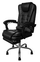 Офісне крісло з підставкою для ніг з екошкіри — чорний MALATEC 16224