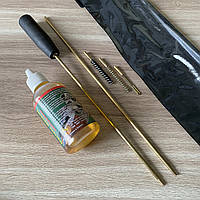 Набір для чищення пневматичної зброї 4.5 мм + олія, ПВХ упаковка, три насадки: латунь, синтетика, вішер