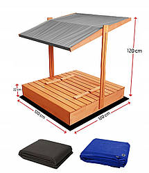 Дерев'яна пісочниця SunWood PS 120 см з дашком