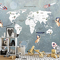 Фотообои в детскую "Карта мира" виниловые на флизелиновой основе