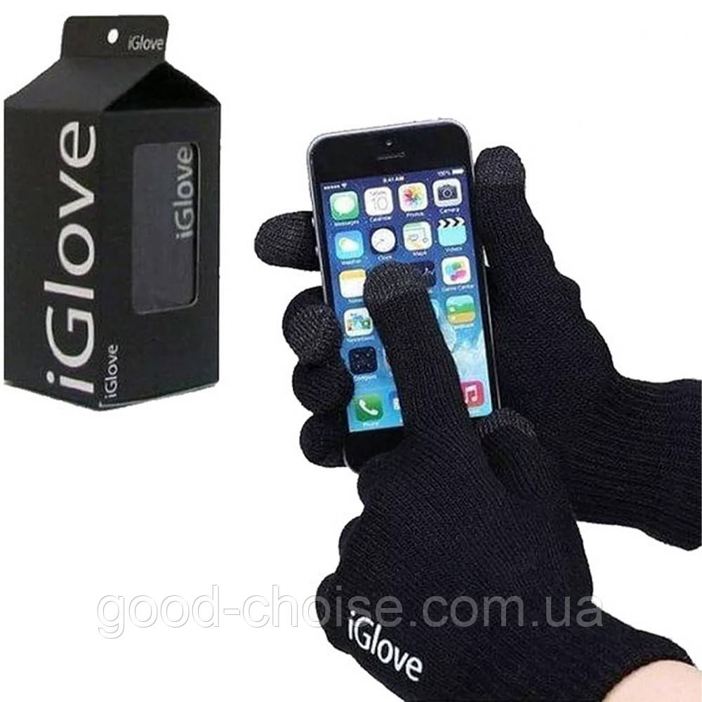 Рукавички для сенсорних екранів iGloves, унісекс, Чорні / Теплі рукавички з сенсорними пальцями / Сенсорні рукавички