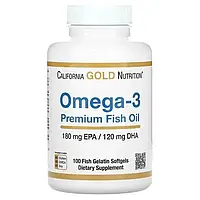 California Gold Nutrition Омега-3 риб'ячий жир преміальної якості, 100 капсул