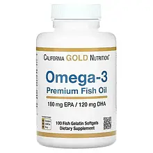 California Gold Nutrition Омега-3 риб'ячий жир преміальної якості, 100 капсул