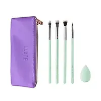 LUXIE Florals Brush Set - Набор кисточек для макияжа глаз 4 шт и спонж