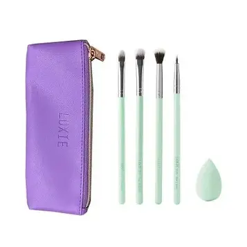 LUXIE Florals Brush Set - Набір пензликів для макіяжу очей 4 шт та спонж