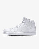 Кросівки чоловічі Jordan 1 Mid White (554724-130), фото 3