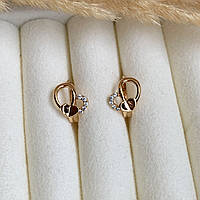 Cережки Xuping Jewelry сердечки с белыми фианитами из медицинского сплава (АРТ. №1980)