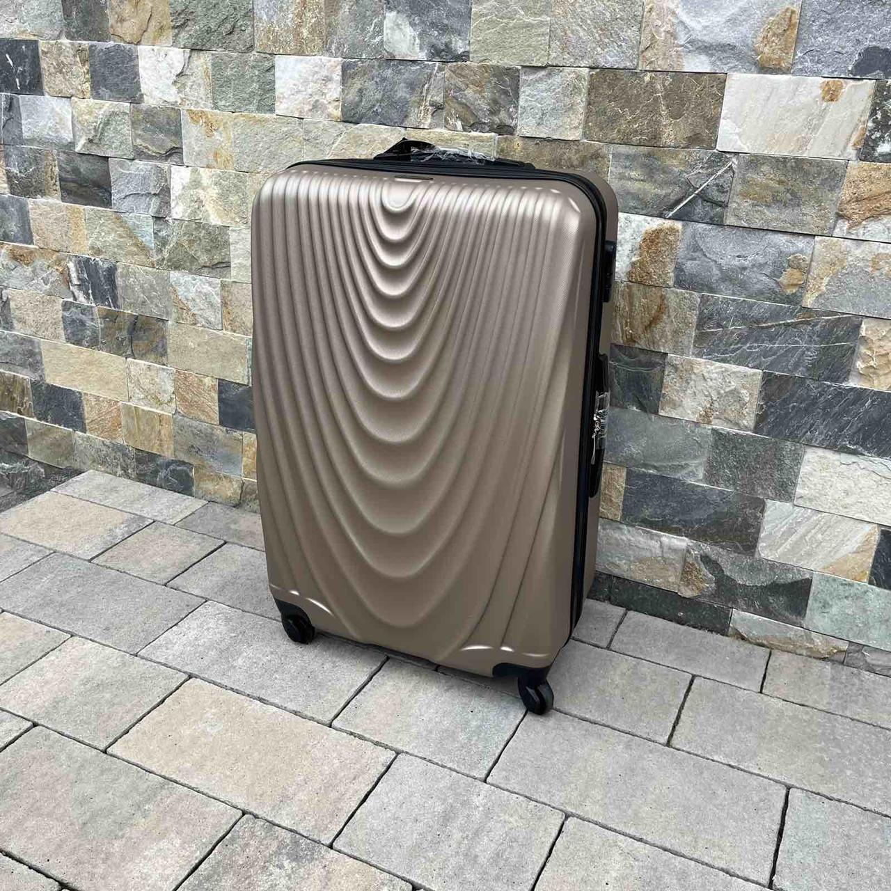 Валіза WINGS 304 АБС-пластик, великий шампань L, фото 1