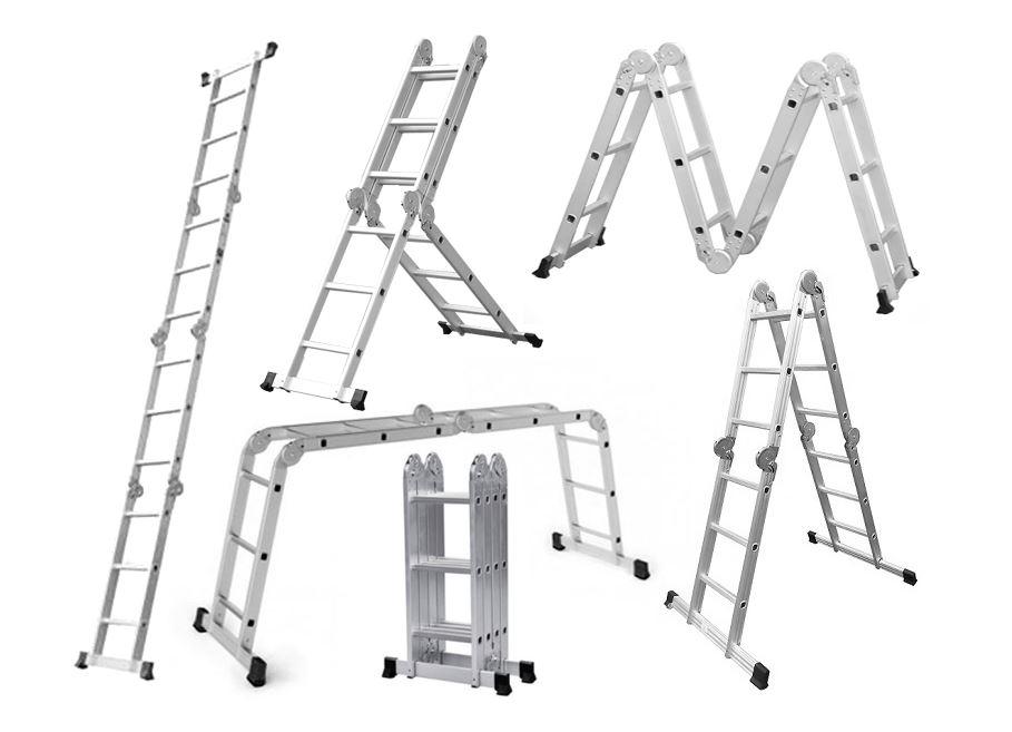 Драбина трансформер Higher 4x3 4-х секційна + платформа розкладна 4х3 12 ступ.3.5 м Польща, фото 1