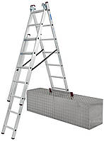 Драбина алюмінієва розкладна 3x6 KRAUSE CORDA з адаптацією на сходи робоча висота 4,85м
