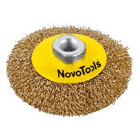 Щетка конусная Ø115мм (гофр. латунь) NovoTools NovoAbrasive (NTBWB11514BC)