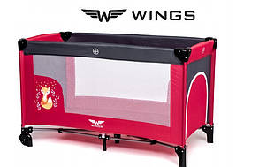 Манеж WINGS 125x65 рожевий туристичне дитяче ліжечко, дитяче ліжко