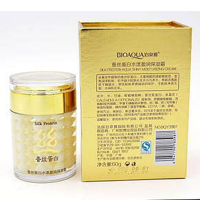 Опт Крем для обличчя з шовком Bioaqua Silk Protein Aqua Shiny Moisturizing Cream, 60 г, фото 3