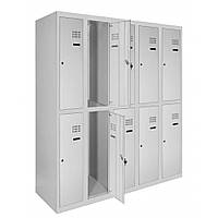 Шкаф металлический для одежды двухуровневый ШОМГ 2/30/5, шкаф для одежды 1800х1500х500 мм, шкаф в раздевалку