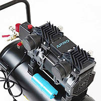 APRO Компресор двоциліндровий безмасляний OFE-24 8 Бар 1.5 кВт 240 л/хв 24 л (кран + штуцер), фото 10