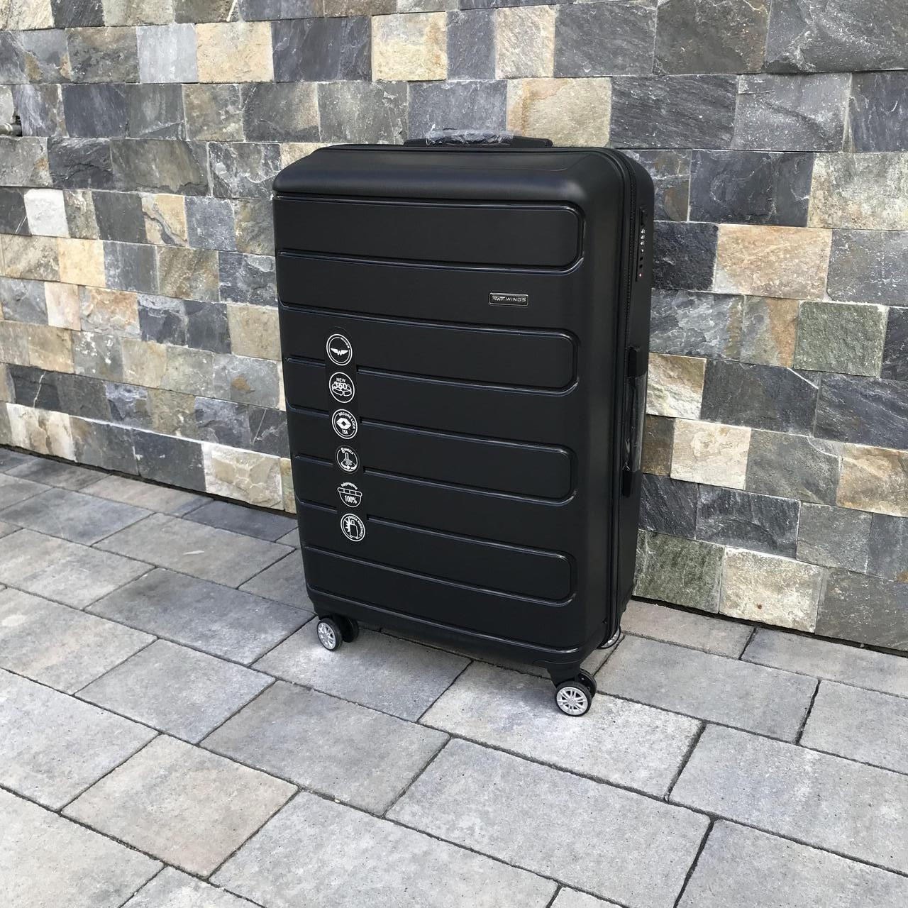Валіза дорожня велика з поліпропілену Wings DQ181 L Чорна, фото 1