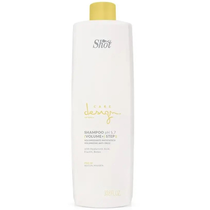 Шампунь для надання об'єму волоссю Shot Care Design Volume+ Step 1 Total Volumizing Anti-Frizz Shampoo 1000 мл
