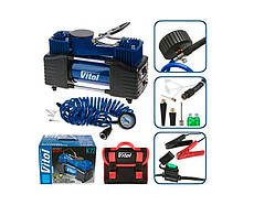 Компресор VITOL NEW 2 циліндра (90л/хв,клема,ліхтар, шланг 5м) (K-72), (Vitol)