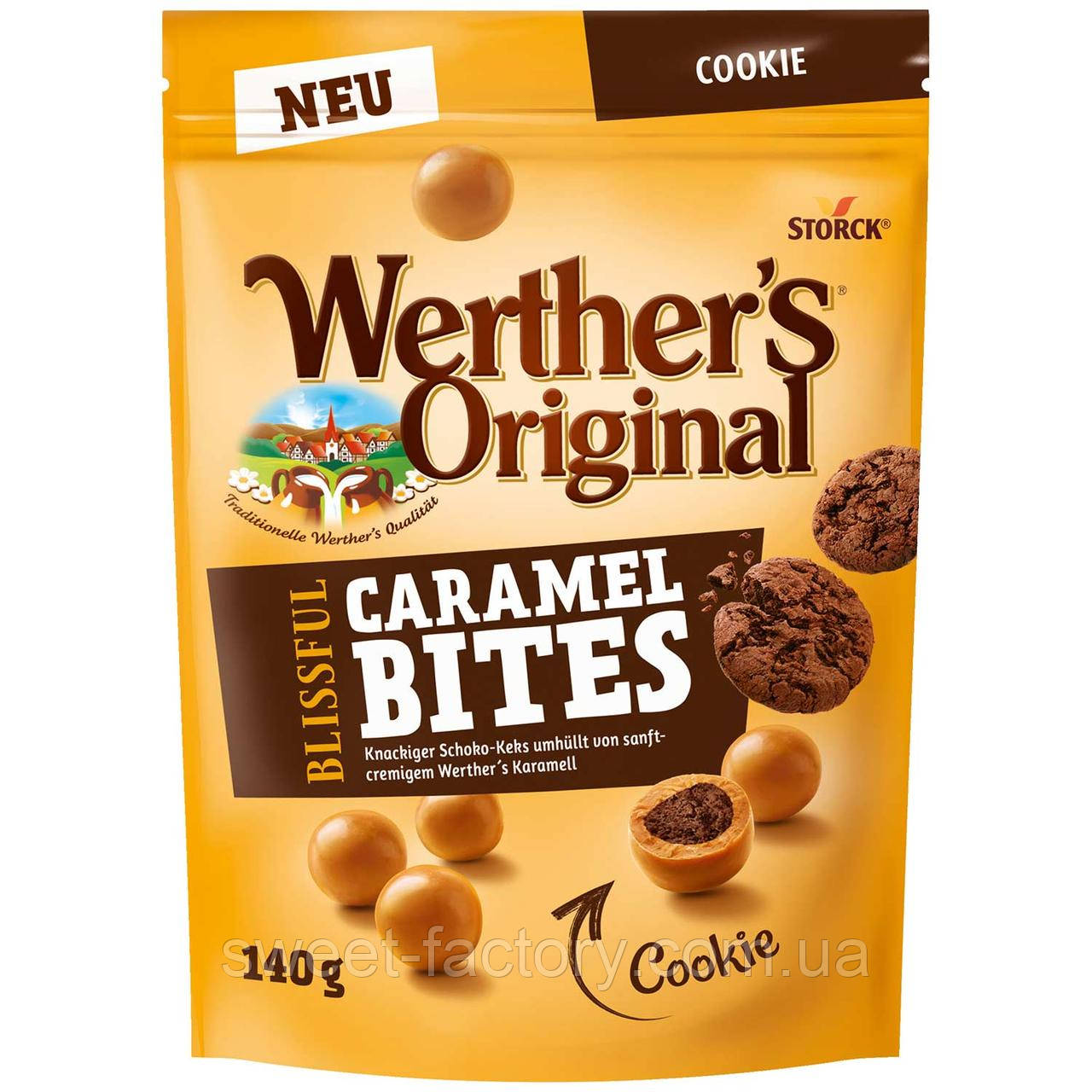 Цукерки Werther's Original Blissful Caramel Bites Cookie 140g
