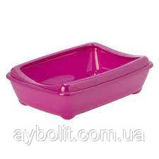 Туалет Moderna Arist-O-Tray Jumbo з бортиком для кішок, яскраво-рожевий, 57×43×16.3 см