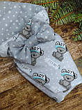 Конверт для новонароджених на виписку з пологового весна / літо бавовна 100% Boy ШкодаМода Сірий, фото 2