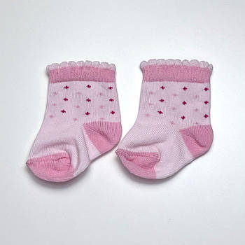Шкарпетки для малюків XS (зірочки, рожевий)