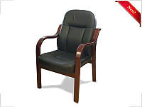 Кресло конференционное Грандис кожа черное