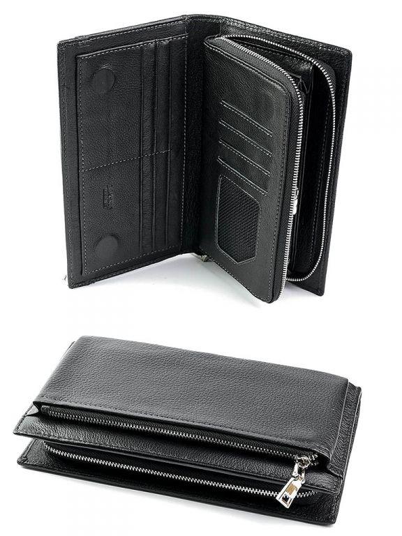 Чоловіче шкіряне портмоне 08109 Black.Купити чоловічі гаманці оптом и в розницу в Украине.