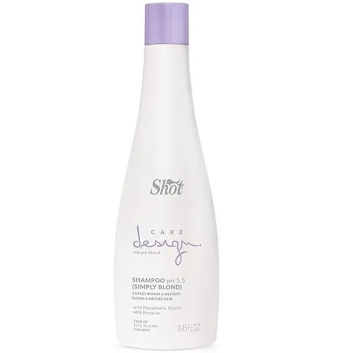 Шампунь для волосся «Перехідний блонд» Shot Care Design Simply Blond Shampoo pH5.5 250 мл, фото 1