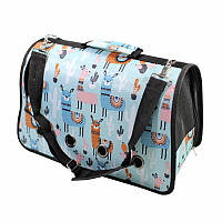 Контейнер для транспортировки сумка-переноска Taotaopets 246610 L Blue Alpaca для котов и собак